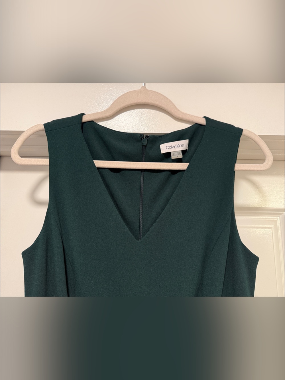 Calvin Klein Dark Green Sleeveless Jumpsuit with Belt - Picture 2 of 2
